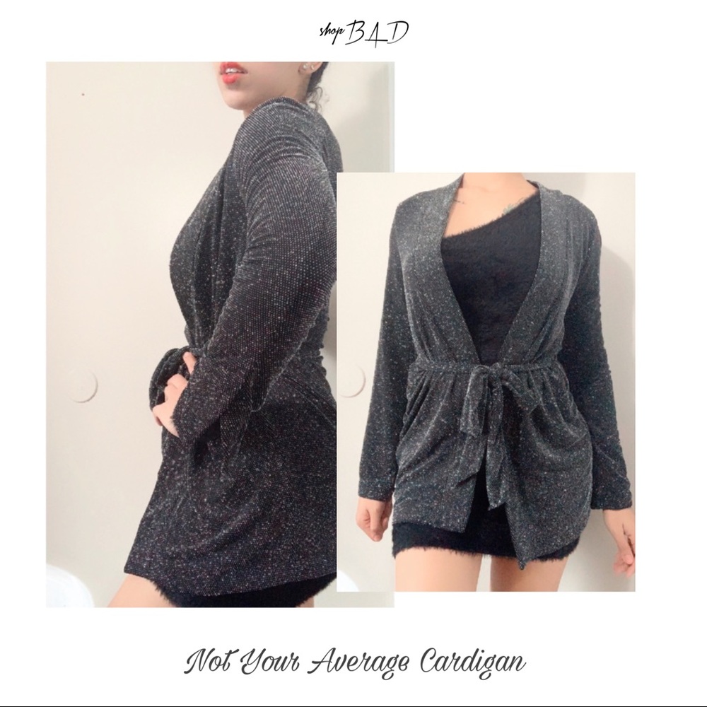 SPARKLY BLACK CARDIGAN